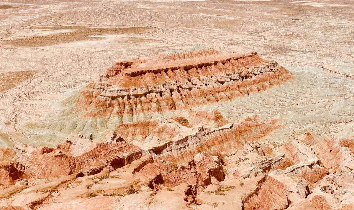 Yangykala Canyon colorful cliffs
